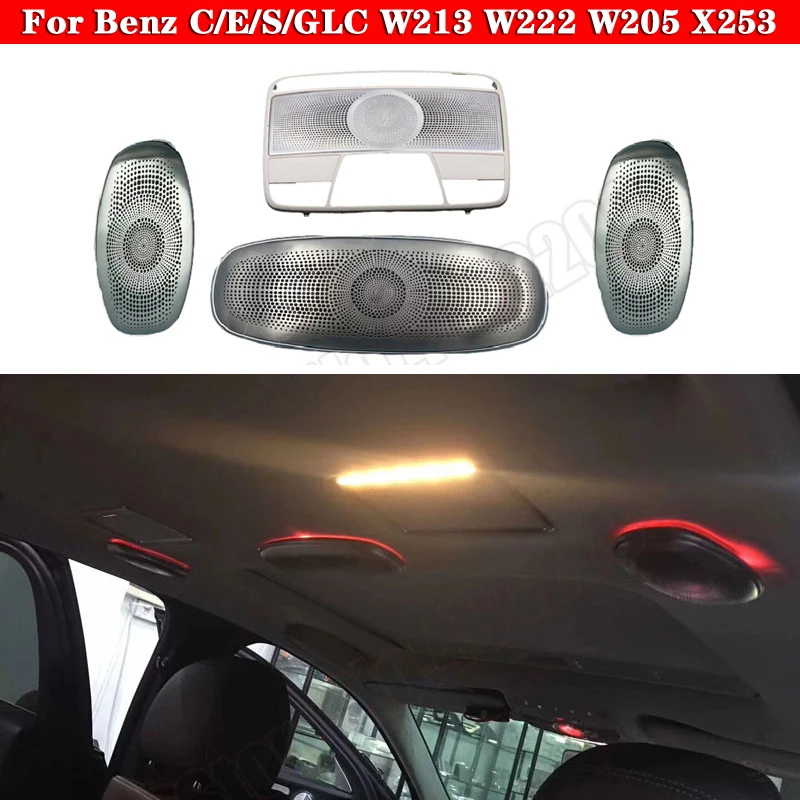 

LED Ambient Light Set For Benz C/E/S/GLC W213 W222 W205 X253 MB 3/7/64 Colors Original Ceiling Speaker glasses case reading lamp