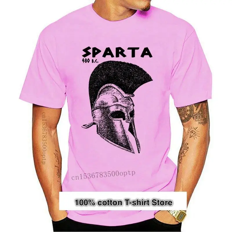 

Camiseta blanca de algodón para hombre, camiseta de manga corta de SPARTA LEONIDAS, cuello redondo, 2021