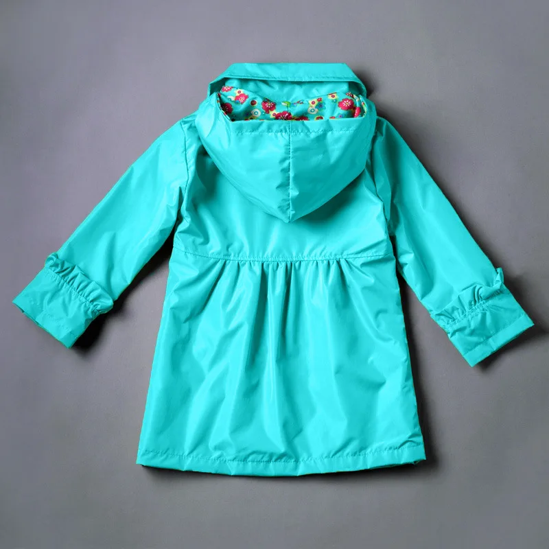 Детские пальто для девочек милый чистый цвет ветер дождь атака дождевик плащ