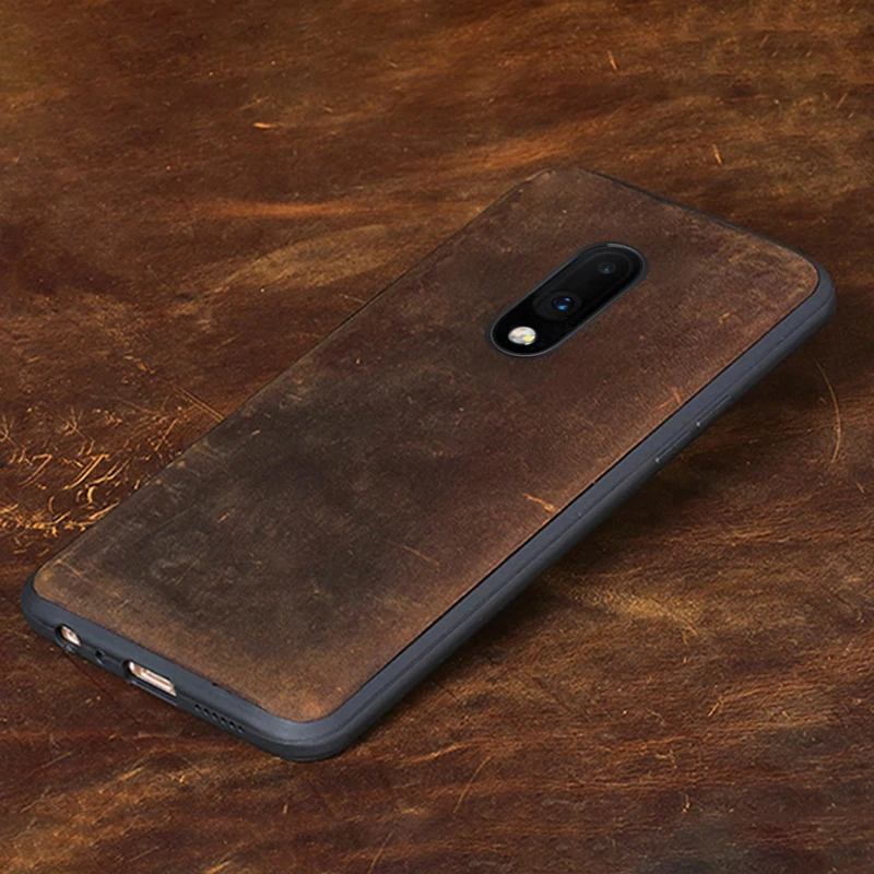 Кожаный чехол для телефона Oneplus 6 6T 7 7T Pro oneplus 7pro 7t из воловьей кожи Crazy horse задняя