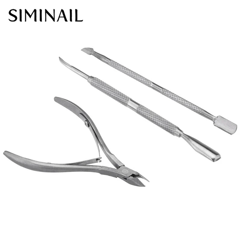 3 шт./компл. толкатель ногтей для омертвевшей кожи кусачки из нержавеющей стали