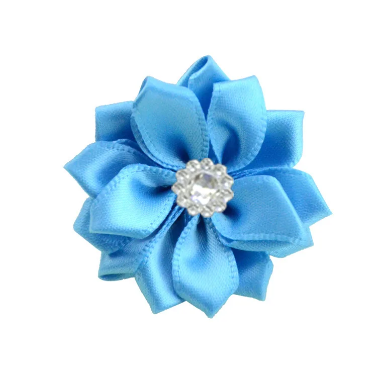 15-10pcs Nishine 1," 10 шт./лот 16 Petaled атлас с розочками лента цветы с жемчужной кнопкой используется для повязка на голову" сделай сам "заколки аксессуары для волос - Цвет: 15-10pcs