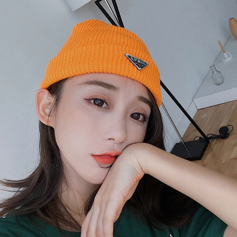 

2021 Unisex Beanie Hat for Men&Women Warm Lined Thermal Trendy Knitted Cuffed Beanie Polyester Slouchy Cap 12 Color