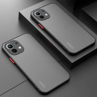 shockproof matte case for xiaomi mi 11 lite 12 11t 9s 9t 10s poco x3 f3 redmi note 10 9 8 7 10t pro lens protection clear cover