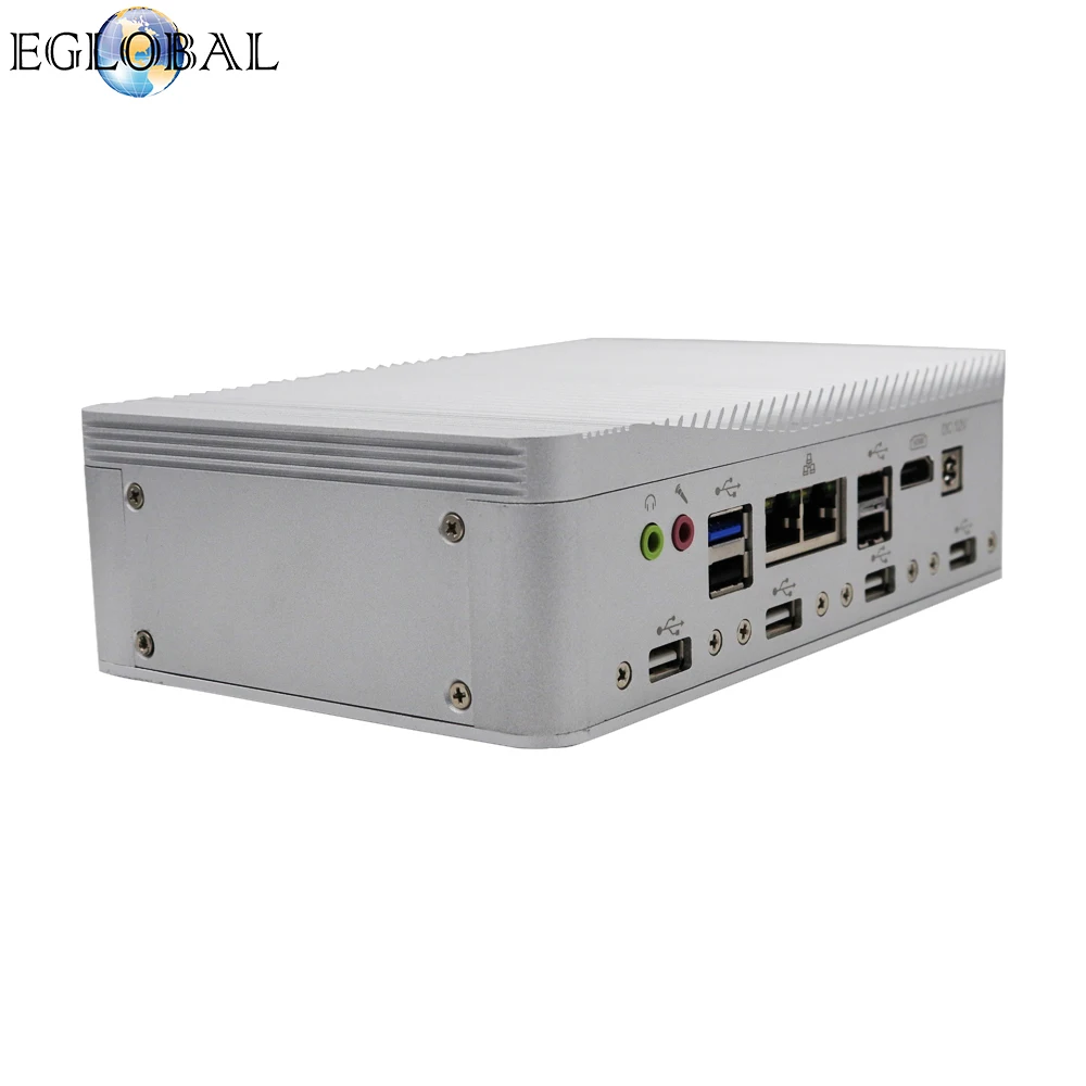 Прочный промышленный мини-компьютер Intel Celeron J1900 6 RS232 COM Linux Barebone Slim PC Dual Lan SIM 3G/4G