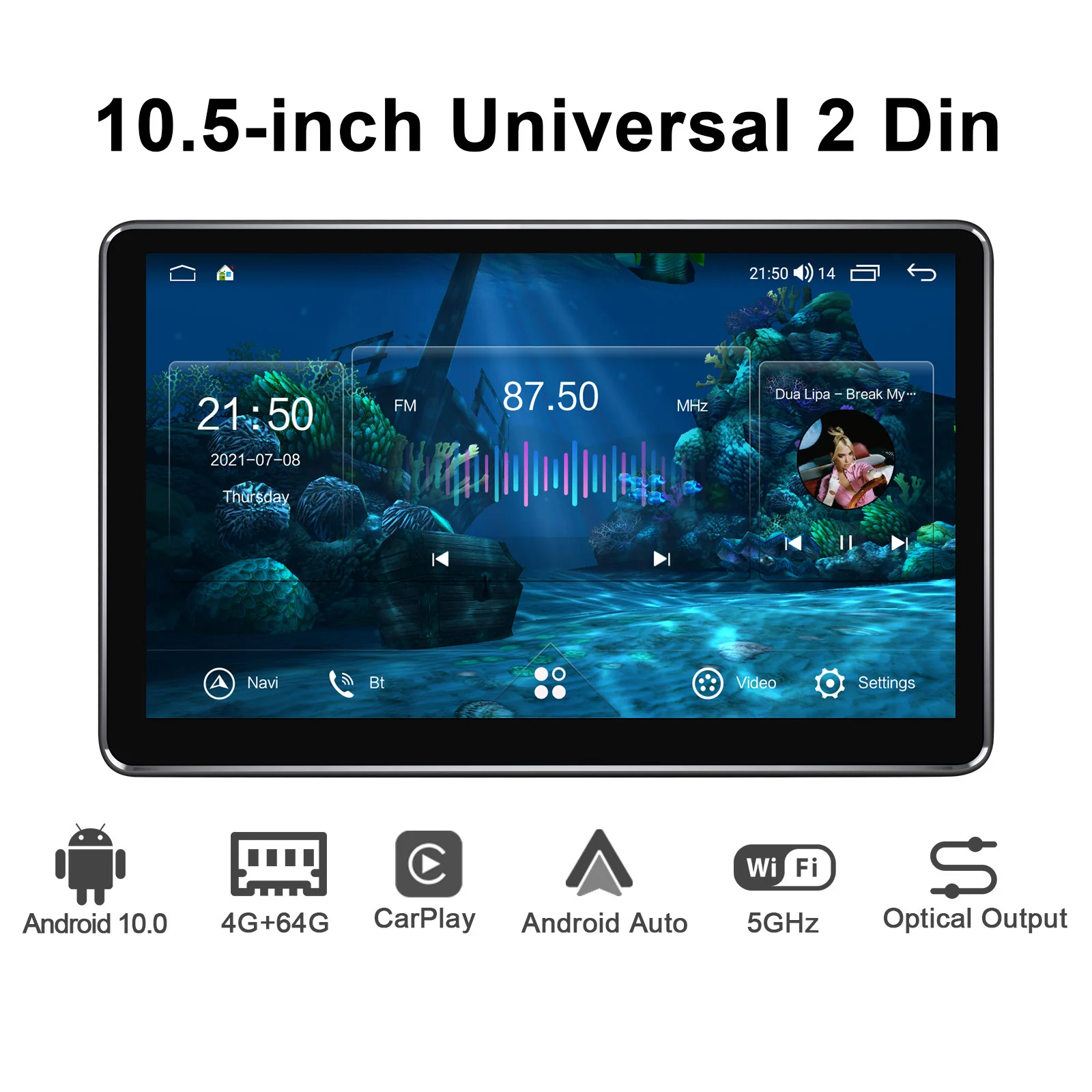 

10.5” Radio 2 din Android Head Unit Car Multimedia Player Universal MP5 Autoradio Bluetooth Camera New User Interface Car Stereo