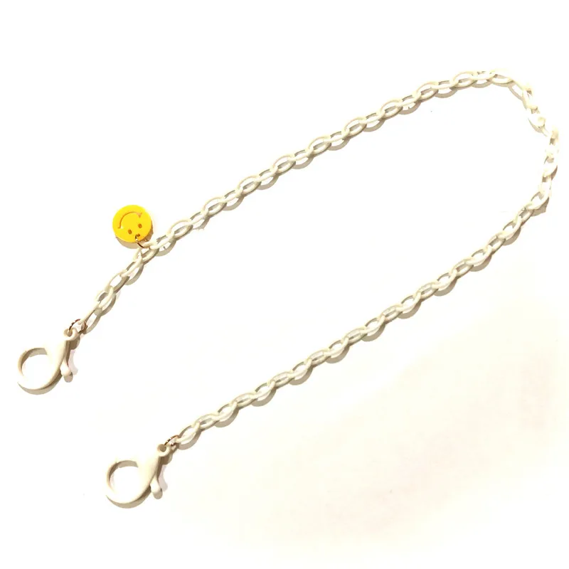 

1pc 58cm Acrylic Mask Chain Candy Color Smile Face Adjustable Length Neck Jewelry Anti-lost Lanyard Accessories