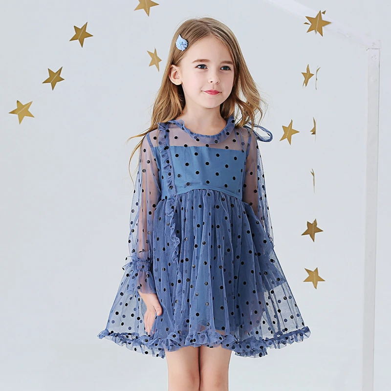 Платье детское в горошек сетку для девочек | Детская одежда и обувь