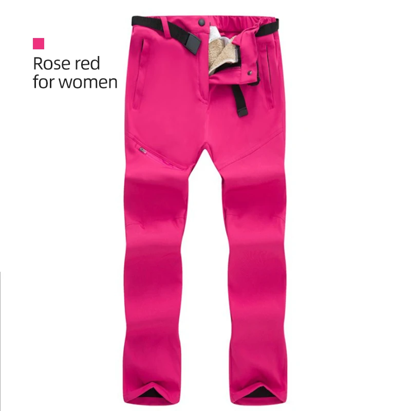 rose red for women Copozz зимние походные брюки для улицы быстросохнущие съемные Водонепроницаемые брюки для кемпинга рыбалки скалолазания негабаритных - Цвет: rose red for women