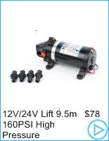 FL-40 FL-44 12V 24V DC мотор шестерни низкой Давление 40PSI 2.8Bar подъемник Натяжной канат длиной 25 м электрический мембранный Водяной насос для орошения на колесах автомобильное снабжение