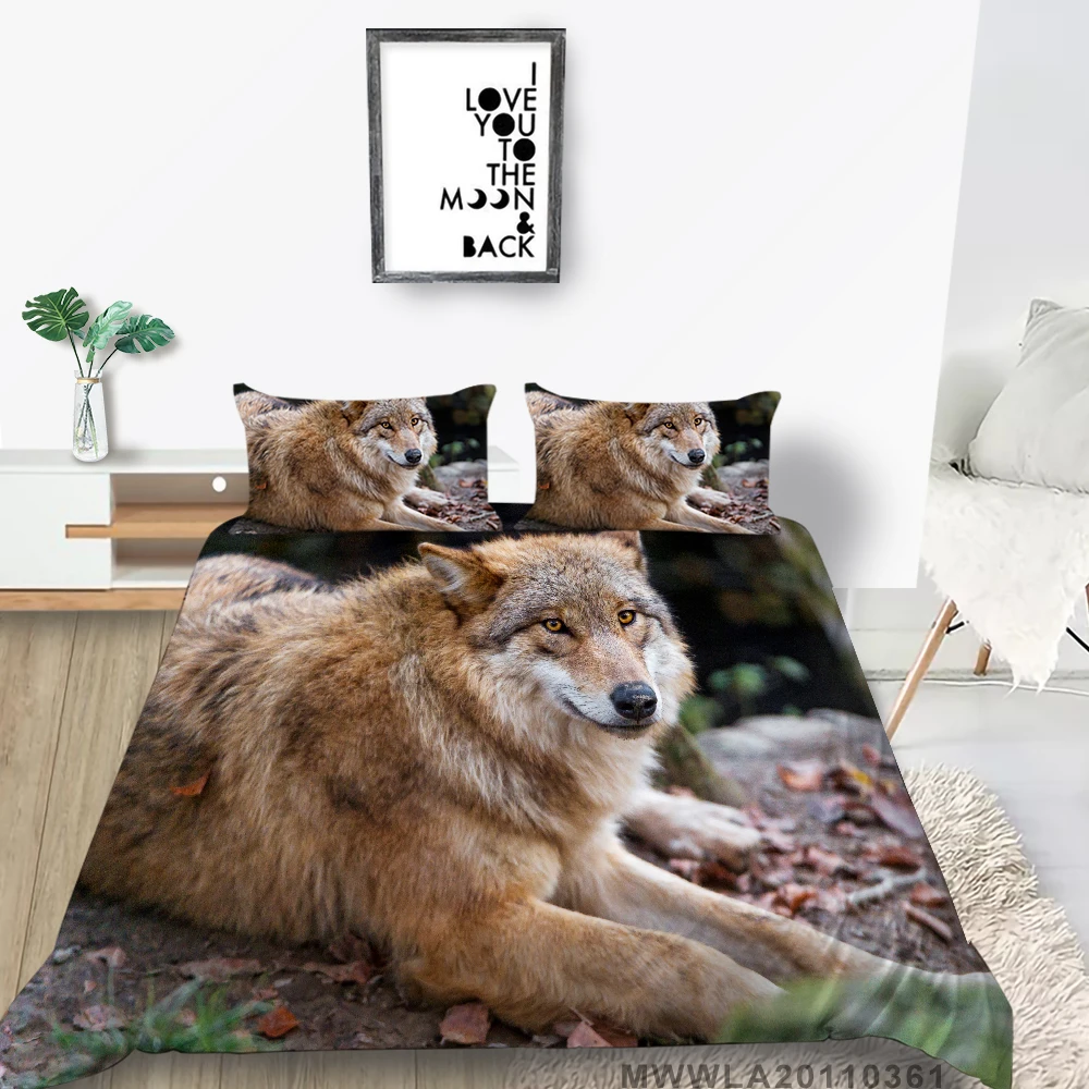 

3D Bedding Set Wolf Printing Duvet Cover Set Luxury Queen King Size Modern Home Bed Set Pillowcase 2/3 Pcs Dropship