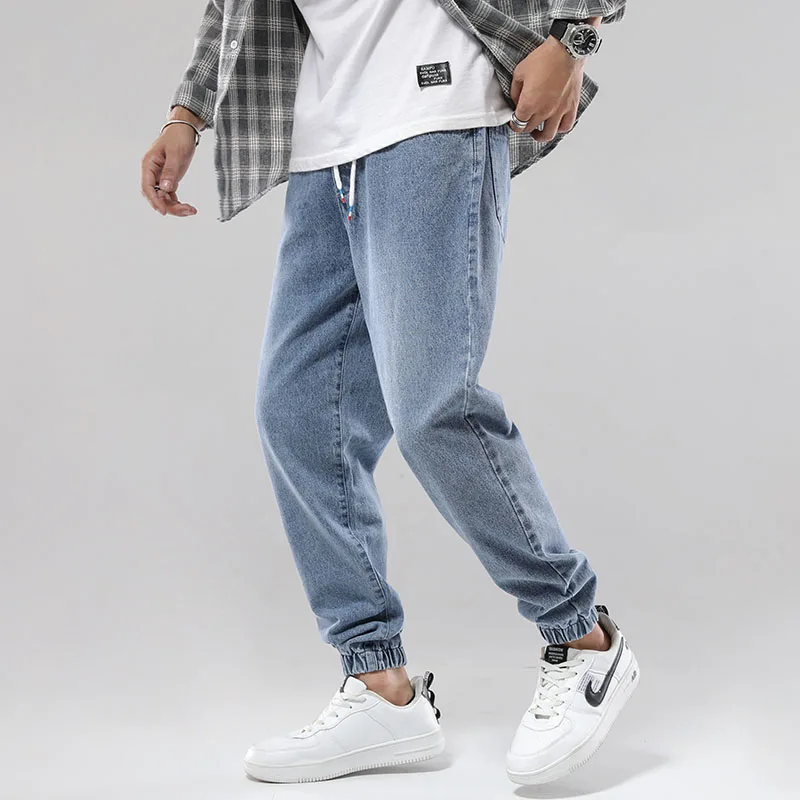

2021 Summer Men Elastic Waist Skinny Jeans Men All-match Students Casual Denim Pants Male Hop Hip Streetwear Trousers