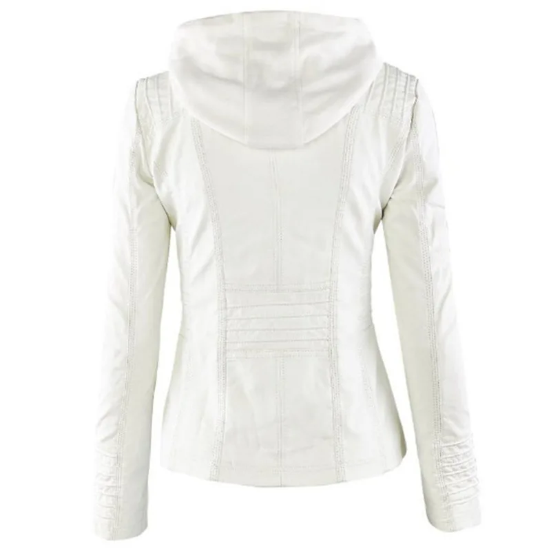 

Long sleeve solid color zipper leather coat large size Jacket Women's autumn 2020 new