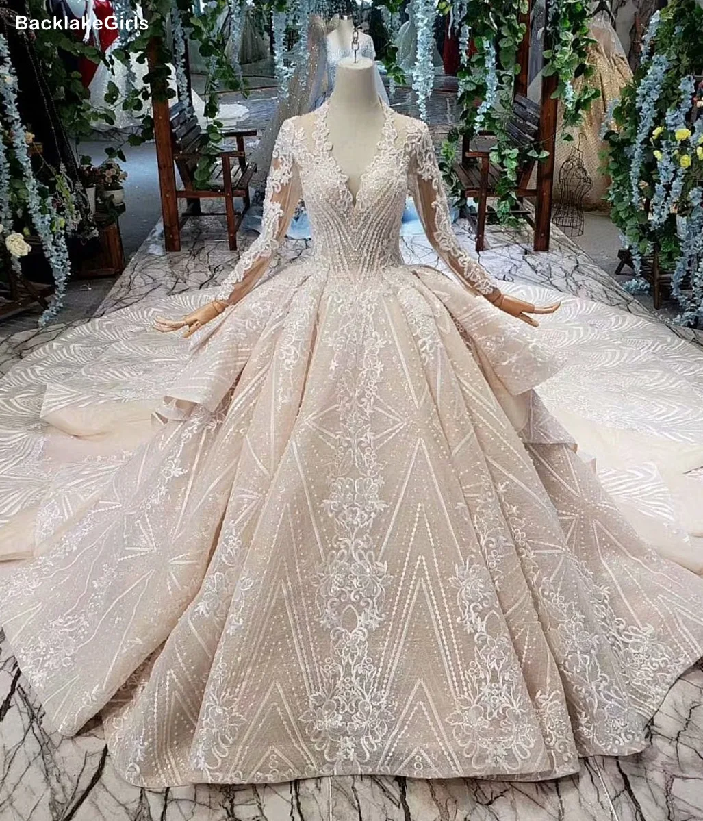 Сексуальное кружевное свадебное платье Бохо С v образным вырезом и открытой