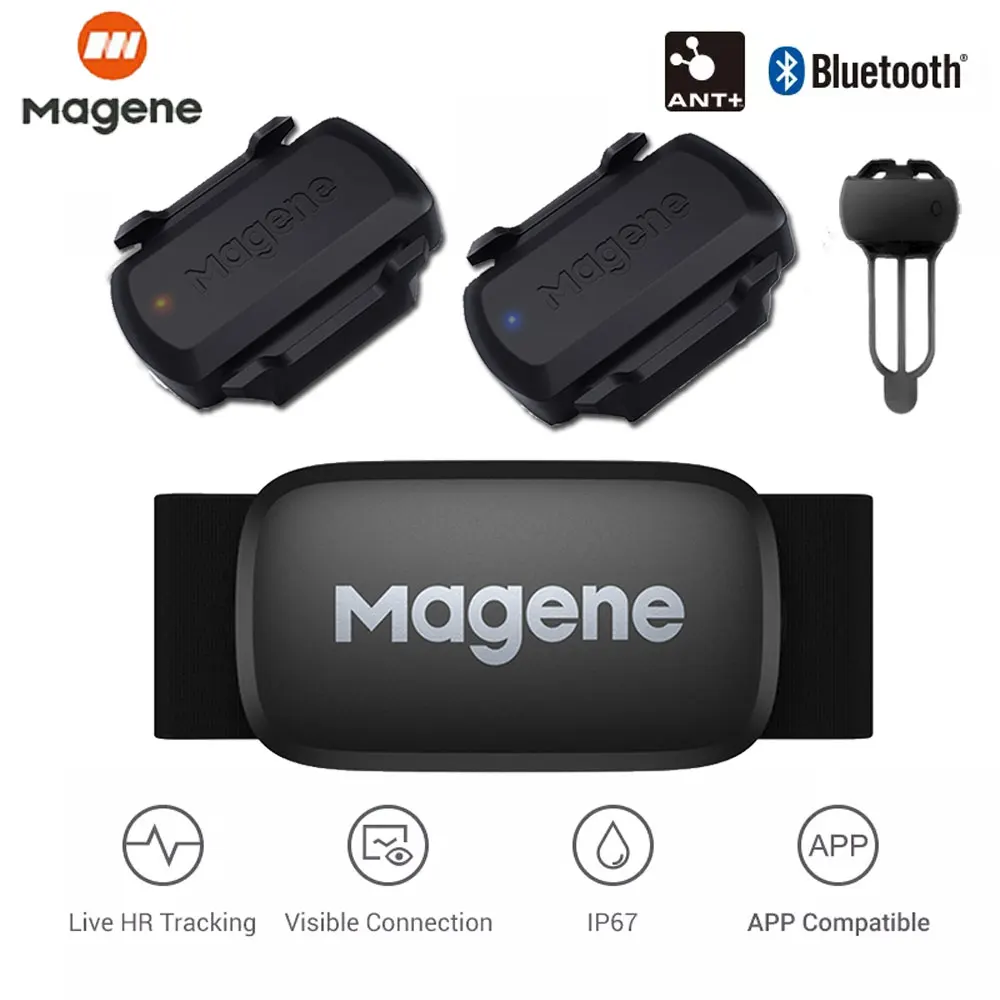 Cycling Magene Mover H64 S3+ ANT+ USB C406 Dual Mode Speed Cadence Heart Rate Sensor Bicycle Computer Bike Wahoo Garmin  Zwift