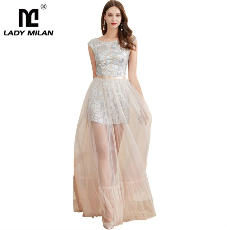 Женский комплект из двух предметов платье с вырезом лодочкой коротким рукавом