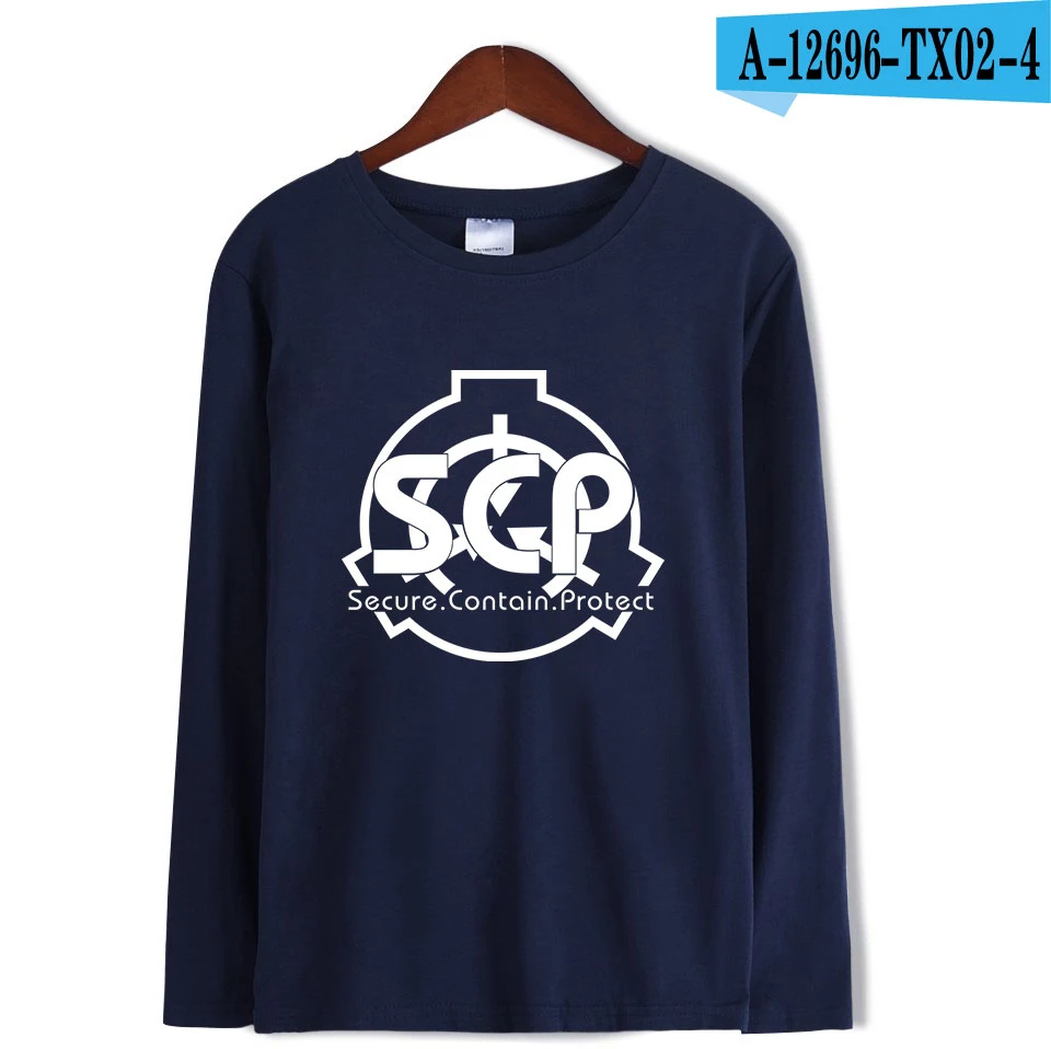 Frdun Scp Foundation футболка с длинным рукавом Kpop Новинка Хлопок Высокое качество Женская/Мужская Повседневная Новая модная Осенняя Футболка Топ тройники - Цвет: NAVY