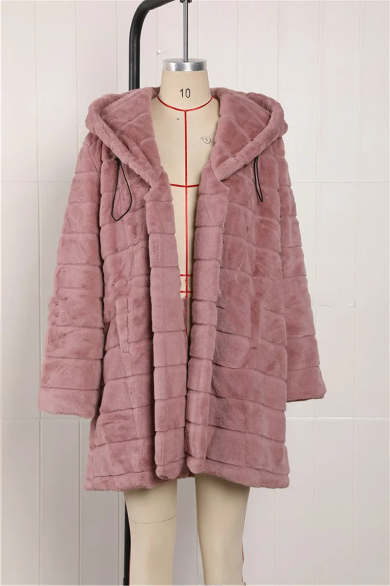 Winter Jacket High-end Imitation fur Coat Women Plush Fur Warm Jacket Female Imitation Mink Thick Long Hooded plus size 5XL Coat