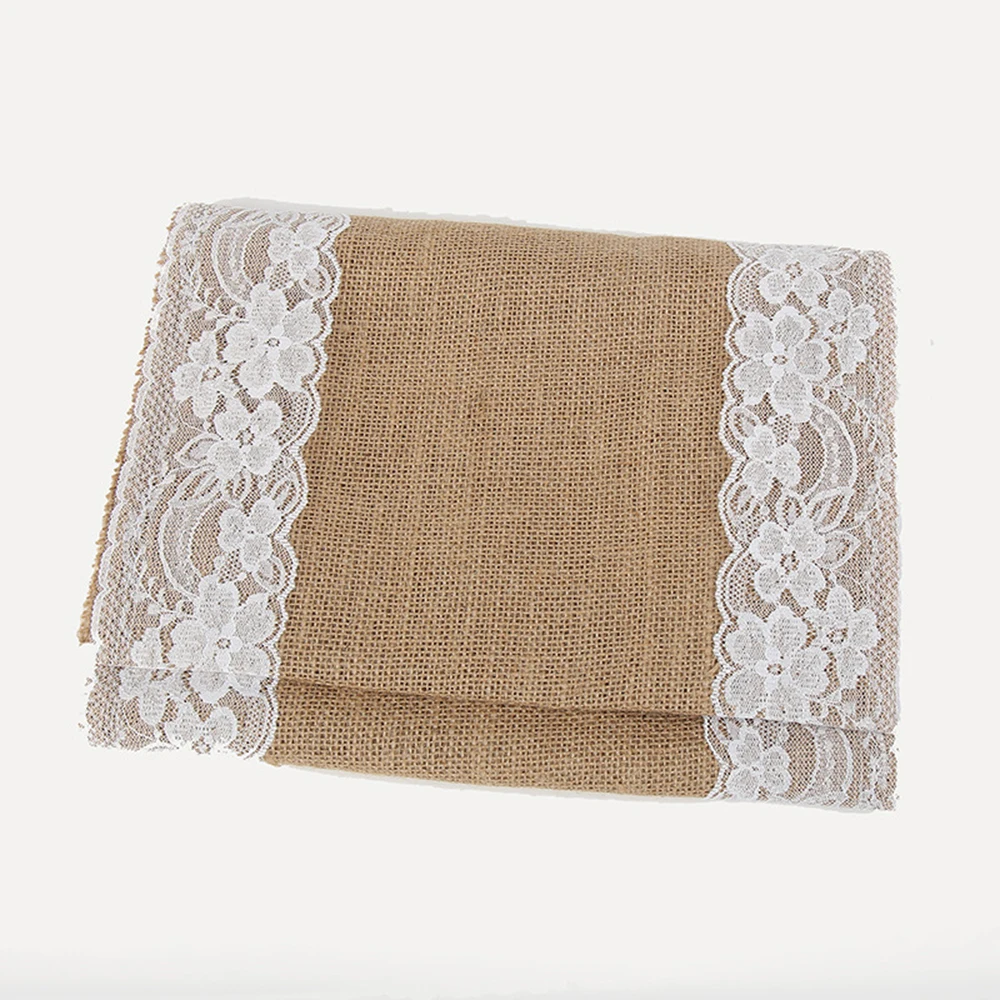 

Lace Tablecloth Vintage Linen Jute Event Party Supplies Grass Wedding Table Cloth Tablecloth Christmas White Lace Table Runner