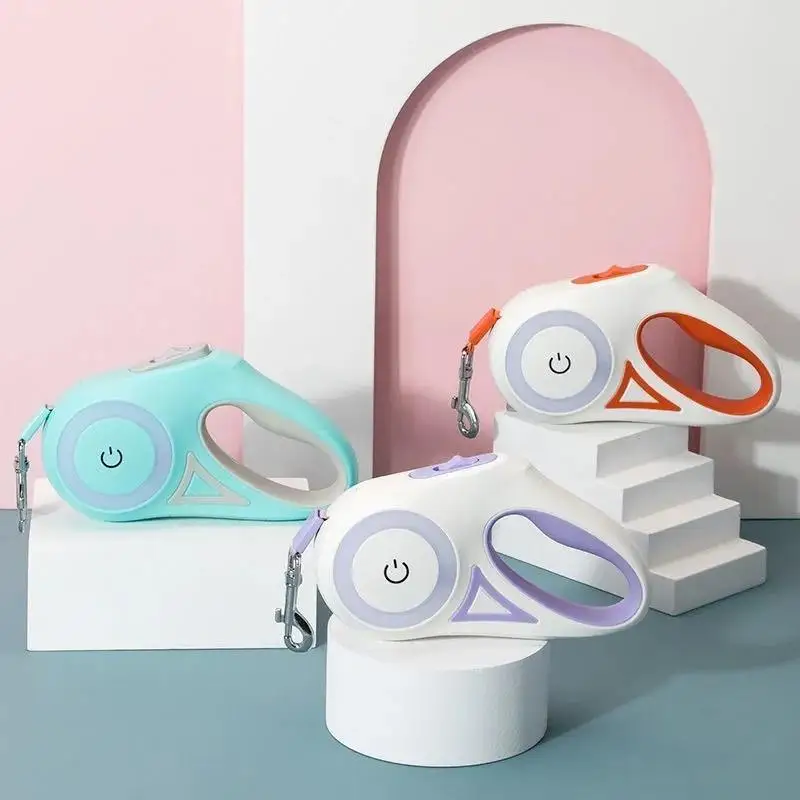 Светящийся прочный поводок для собак автоматическая выдвижная нейлоновая