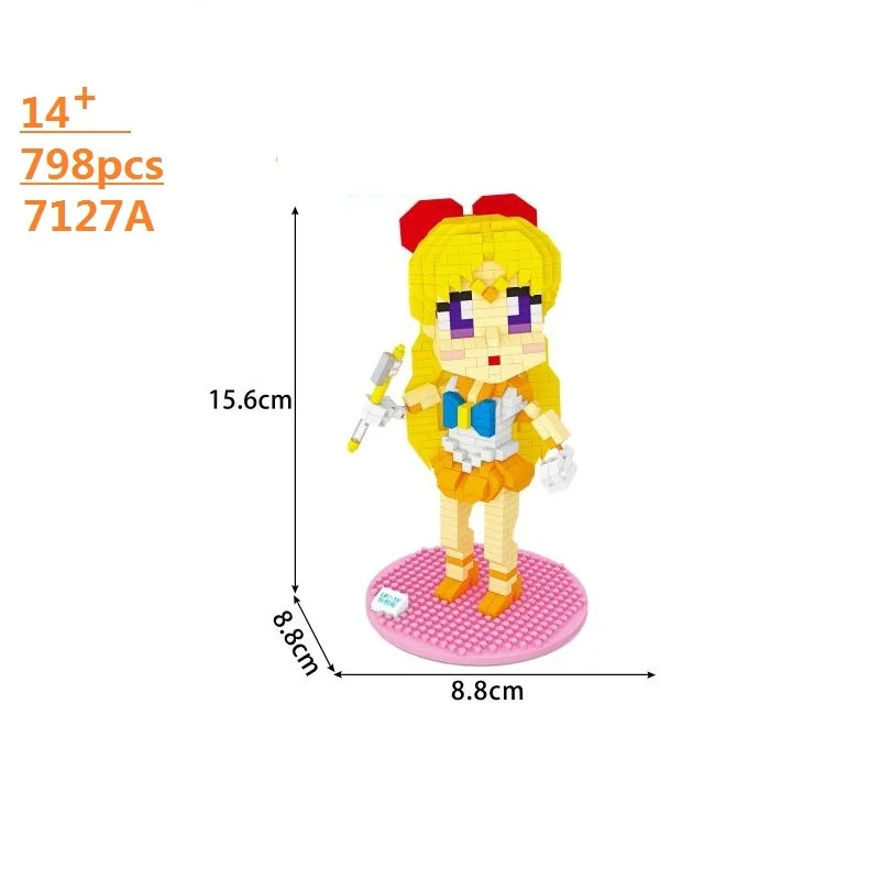 

Diamond Blocks Sailor Moon Auction Figure Juguete Micro Blocks Building Toy Educational Toy Anime Children Toys for Girls Gifts