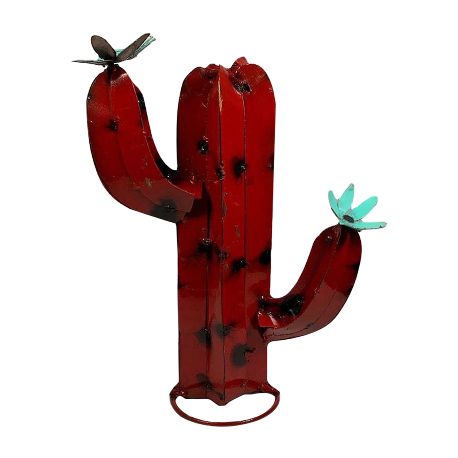 

Bedroom Gifts Simulation Home Waterproof Garden Lawn Iron Art Statue Yard Mini Living Room Indoor Outdoor Cactus Figurine Patio