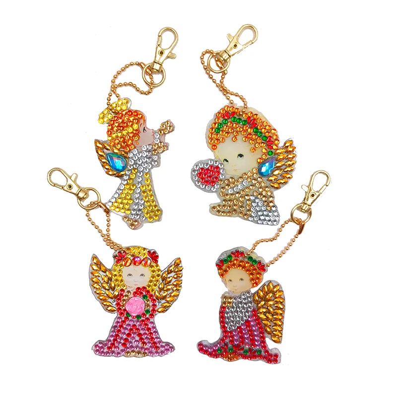 5Pcs Angel 5 шт. DIY полная дрель алмазная живопись специальная форма бабочка животное алмазная живопись женская сумка брелок ювелирные изделия ручной работы подарки - Цвет: 5Pcs Angel