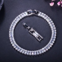 aaa zircon s925 sterling silver platinum gemstone bracelet bridal wedding party luxury jewelry