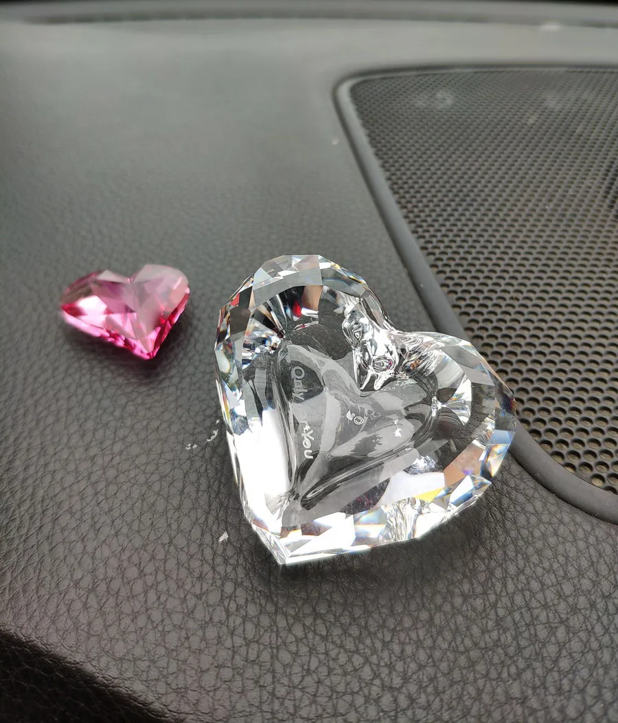 Хрустальные Фигурки влюбленных сердца украшение для автомобиля свадебный