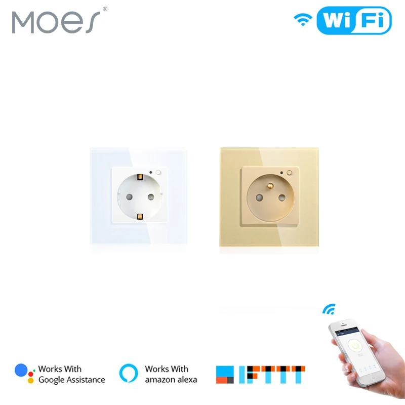 WiFi умная настенная розетка стеклянная панель Smart Life/приложение Tuya дистанционное