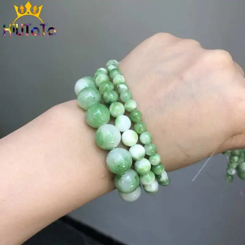 Натуральные нефриты каменные бусины Круглые зеленые белые свободные