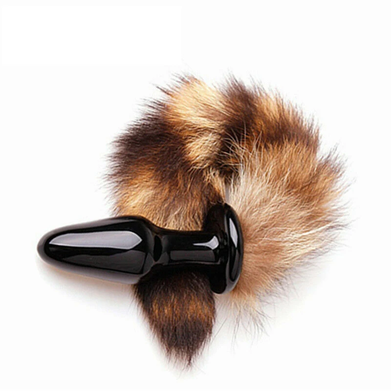 Анальная затычка в Стекло анальный Вилки лисий хвост во главе с стеклянный