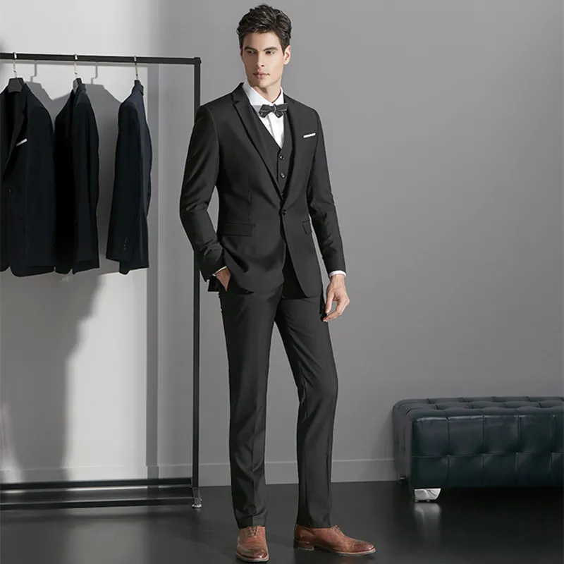 

Женский костюм для жениха из 3 предметов, Лучший мужской костюм с брюками, Свадебный Специальный Блейзер, куртка (пиджак + брюки + жилет)