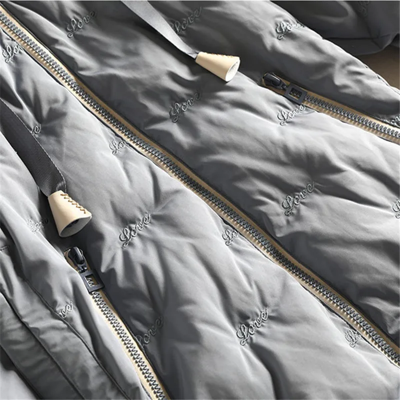 2019 зимняя куртка Женская Толстая теплая парка меховой воротник с капюшоном