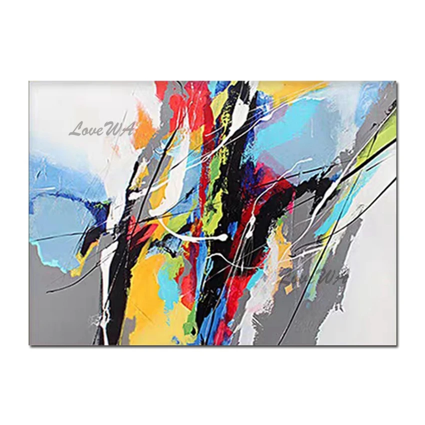 

New Colorful Abstract Textured Oil Painting Art Canvas Paintings 100% Hand Painted Wall Decor Canvas Wall Art Unframed Pieces