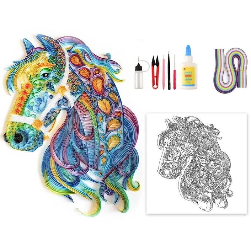 Бумага A4 Лошадь волк сделай сам кволинг бумага для рукоделия искусство набор