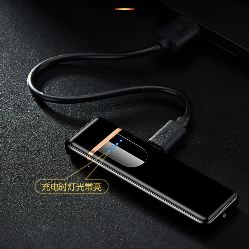 Ультратонкая металлическая мини-зажигалка USB электрическая зажигалка с