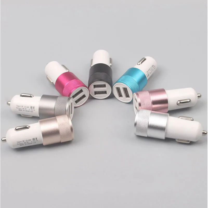 1А маленький стальной пистолет автомобильное зарядное устройство Металл двойной