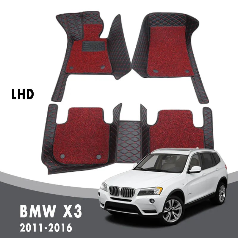 Роскошные двухслойные коврики с проволочной петлей автомобильные для BMW X3 2016 2015
