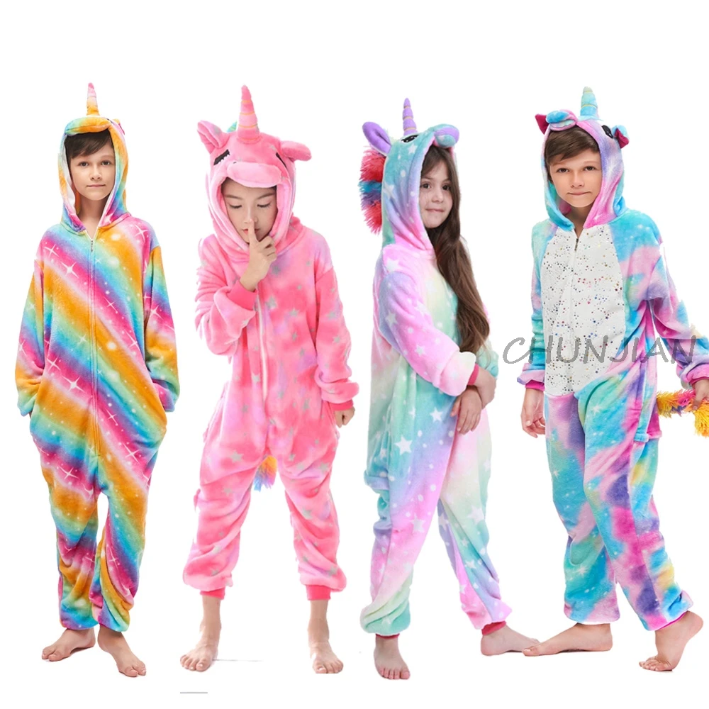 Новые пижамы с единорогом для девочек героями мультфильмов мальчиков детские