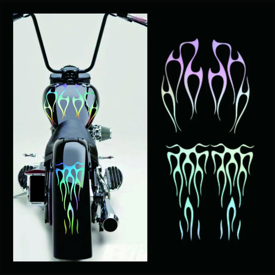 

Vinyl Flame Waterproof Sticker Motorcycle Set Universal Decal Decoration