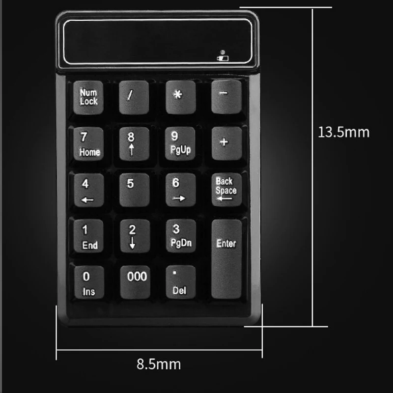 Миниатюрная беспроводная цифровая клавиатура 2 4 ГГц с USB 19 клавиш цифровой