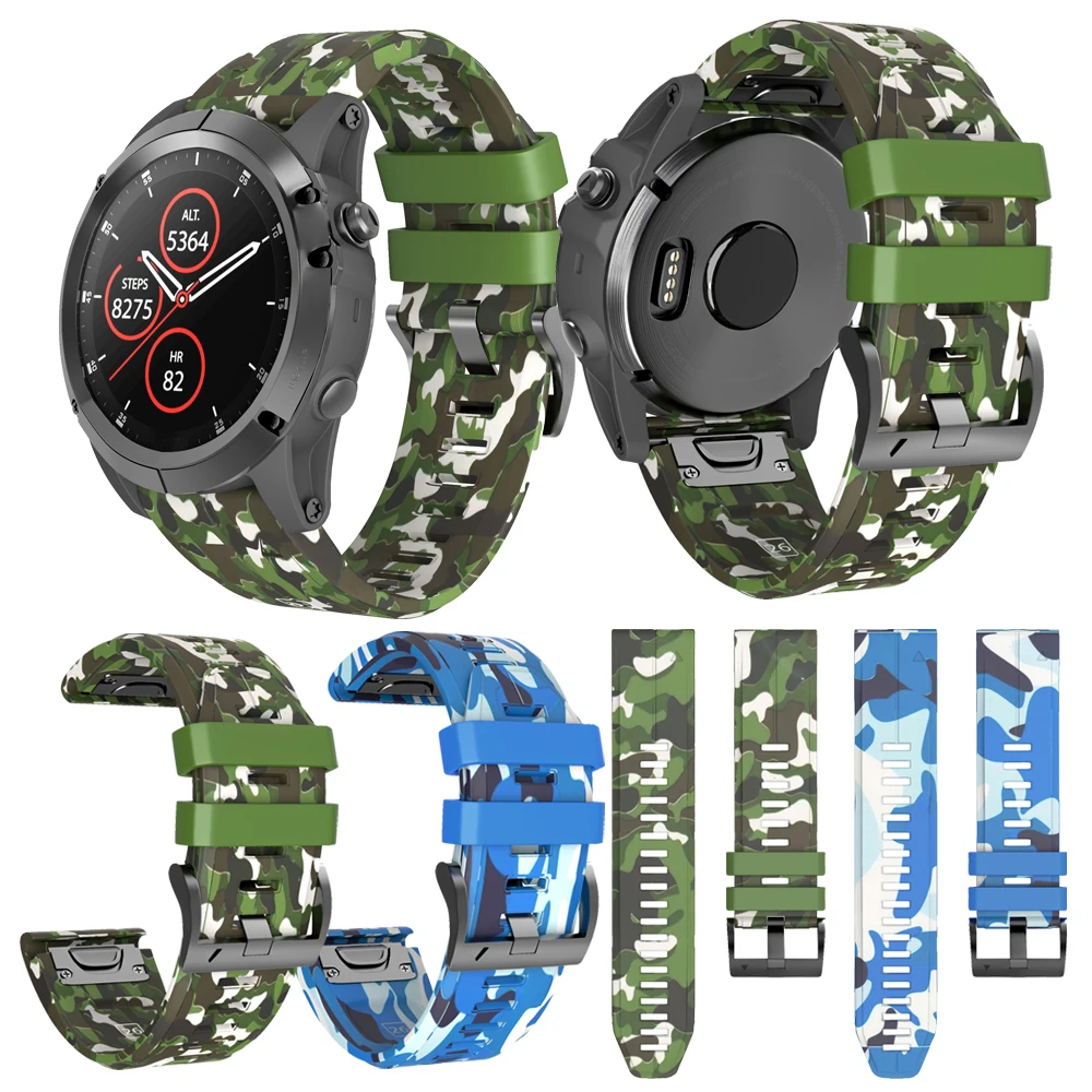 Ремешок Камуфляжный для Garmin Fenix 5X Plus 3 3HR MK1 6X Pro D2 26 мм|Смарт-аксессуары| |