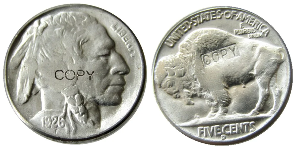 

US 1926D Buffalo Nickel Five Cents Copy Decorative Coin