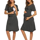 Женское платье для беременных Одежда для беременных женщин с коротким рукавом повседневные платья для кормления грудью с буквами