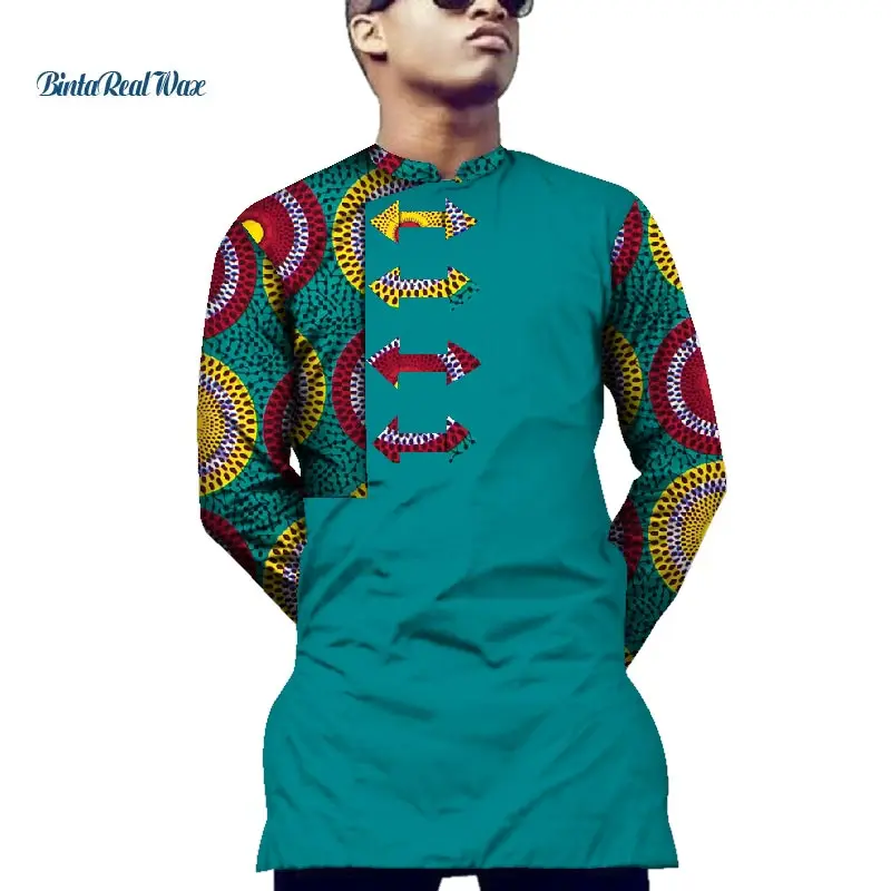 Повседневная мужская рубашка африканская одежда Дашики с рисунком стрел топы