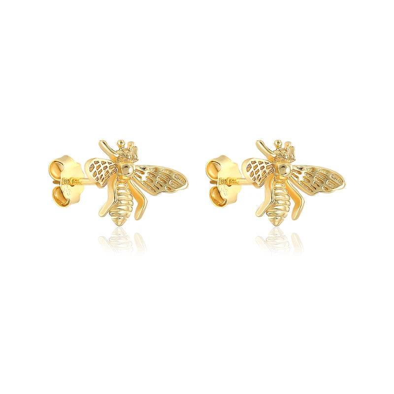 

VINY 2021 Trend Piercing Bijoux Femme Fine Gift СеѬги Silver 925 Jewelry Earrings Women Bee Stud Earrings Gold/Silver Jewelry