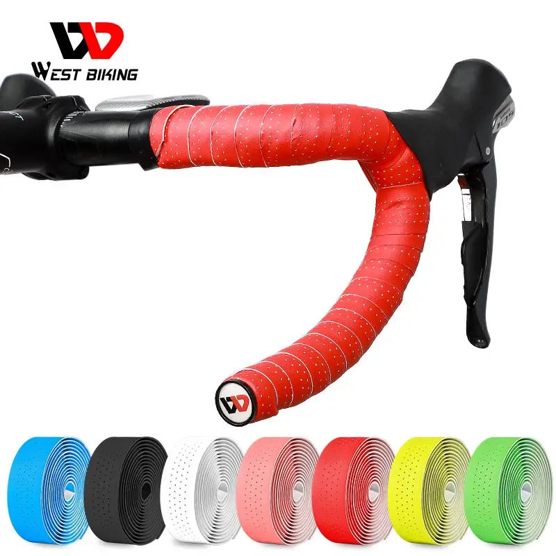 

WEST BIKIN Bike Handlebar Tape EVA PU Road Bicycle Handlebar Tape Anti-slip Shock Absorption Cycling Wrap End Plug Accessories