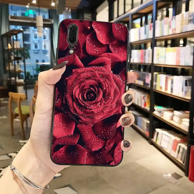 

Rose flower love pattern painting cover funda coque Phone Case For Huawei honor Mate P 10 20 30 40 Pro 10i 9 10 20 8 x Lite