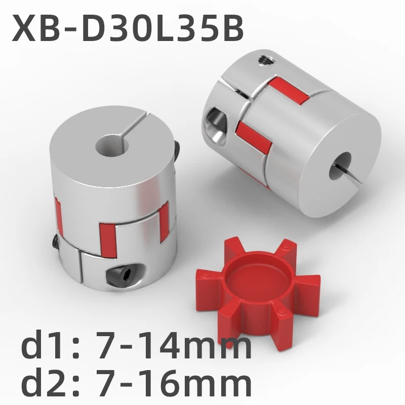 

XB D30L35B Three Jaws Coupler Aluminium Plum Flexible Shaft Coupling Motor Connector CNC Flexible Couplings7/8/10/12/14/16mm